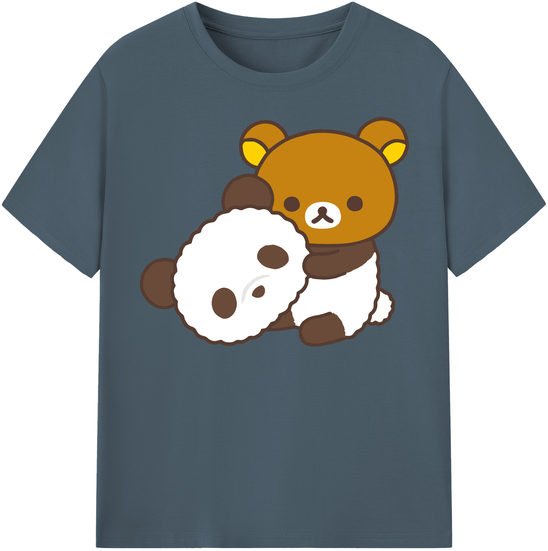 （画像用） リラックマ リラックマ キイロイトリ Rilakkuma Korilakkuma Kiiroitori 綿100％半袖Tシャツ（フロントプリント）